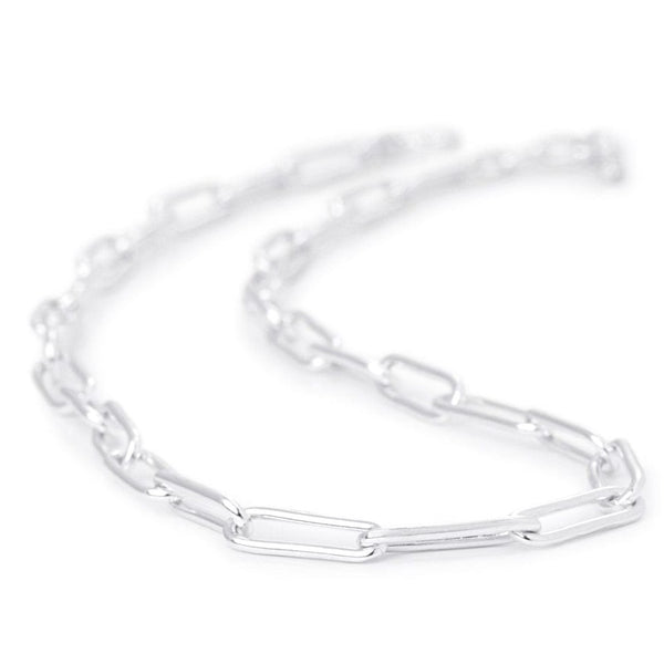 Paperclip Link Chain Necklace in Sterling Silver, 5mm – BLOODLINE DESIGN