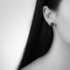 Black Pearl Stud Earrings, 8mm