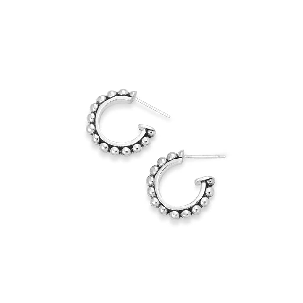 Bloodline Design Unisex Earrings Small Beaded Hoop Earrings