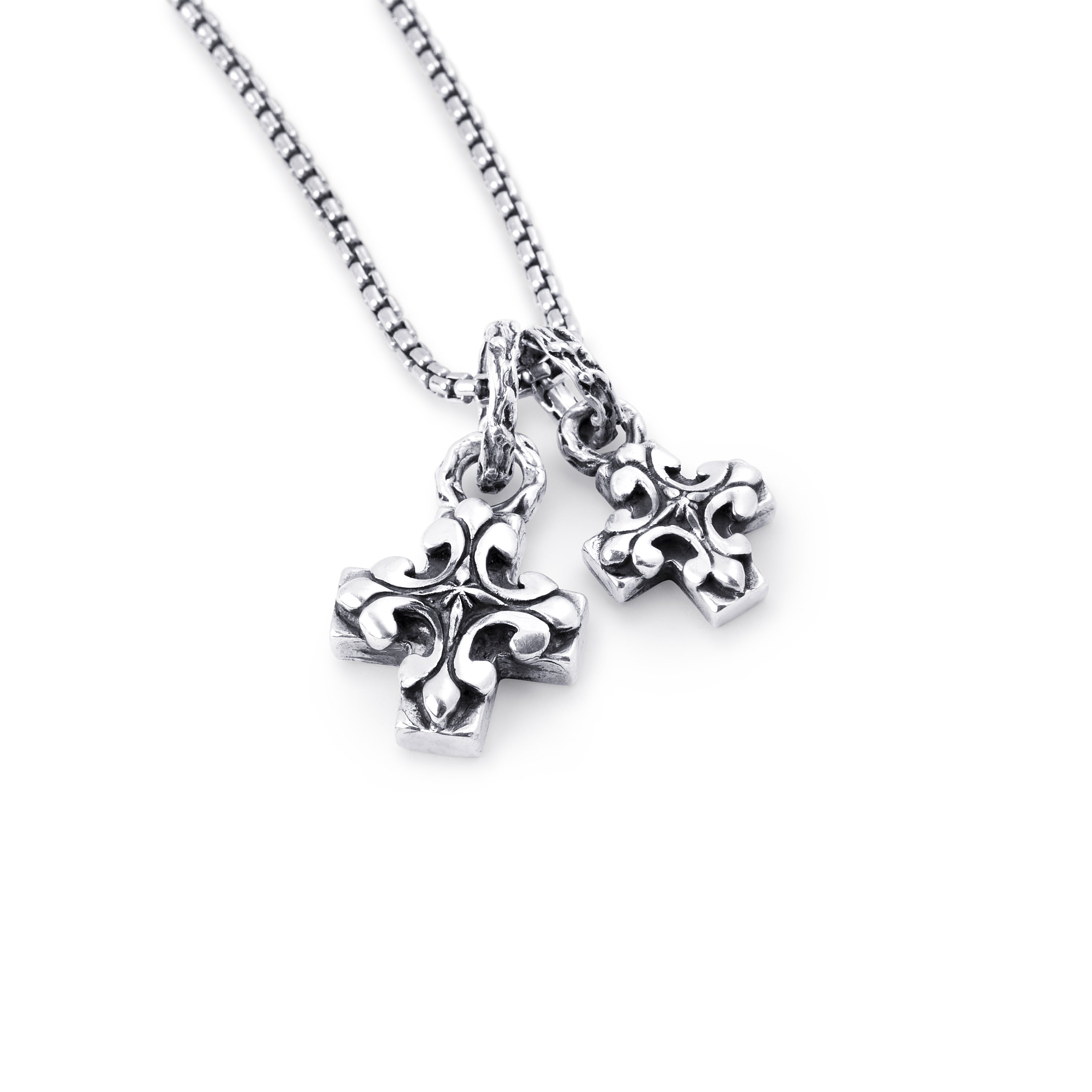 Large Venice Cross Sterling Silver Pendant - 29mm