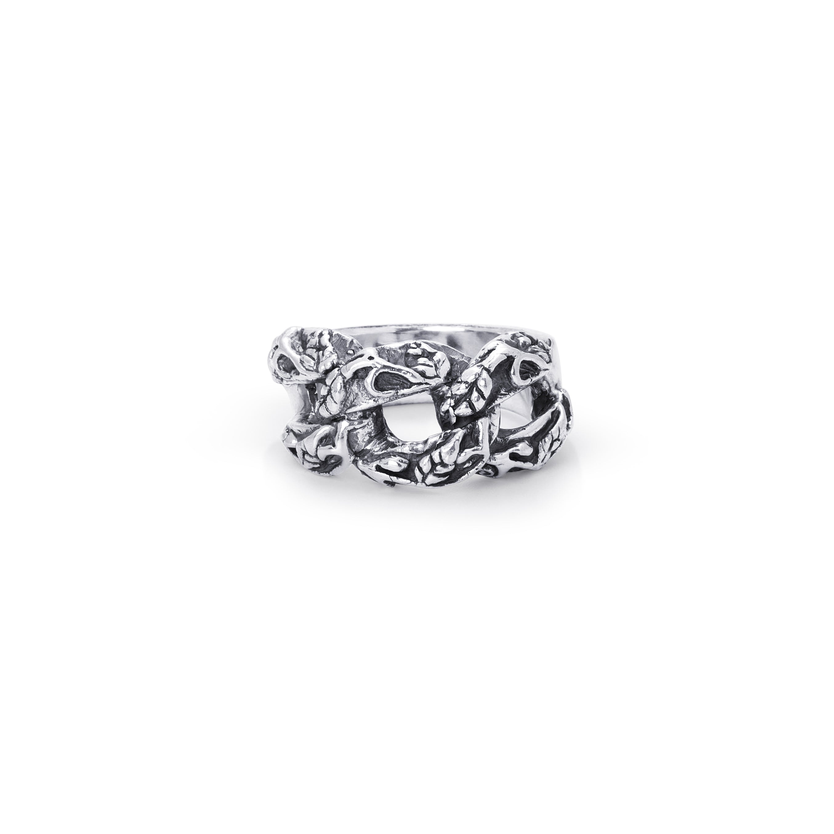 Eternal Vine Curb Link Sterling Silver Ring - 12mm