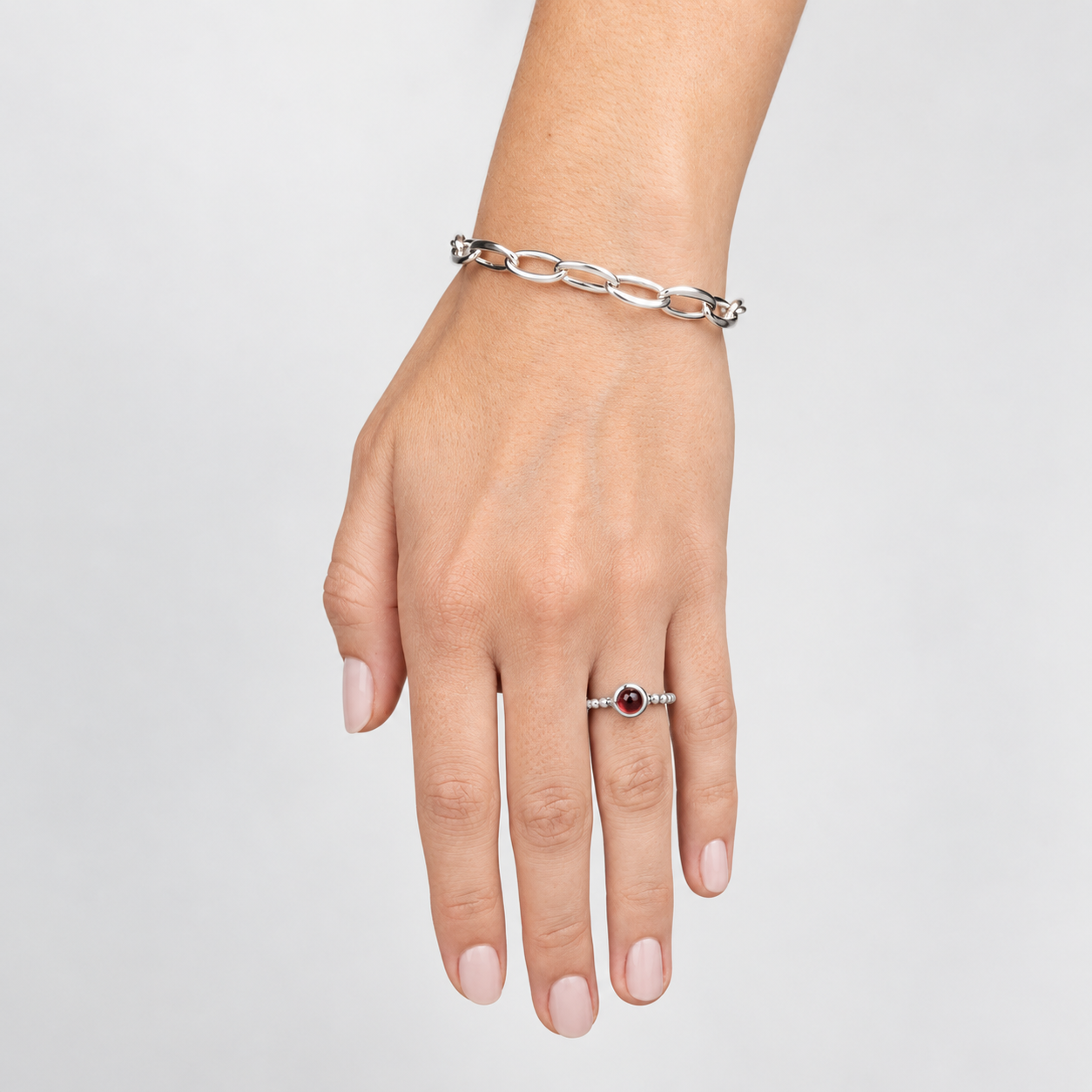 Bloodline Design Womens Rings Beaded Band with 6mm Gemstone