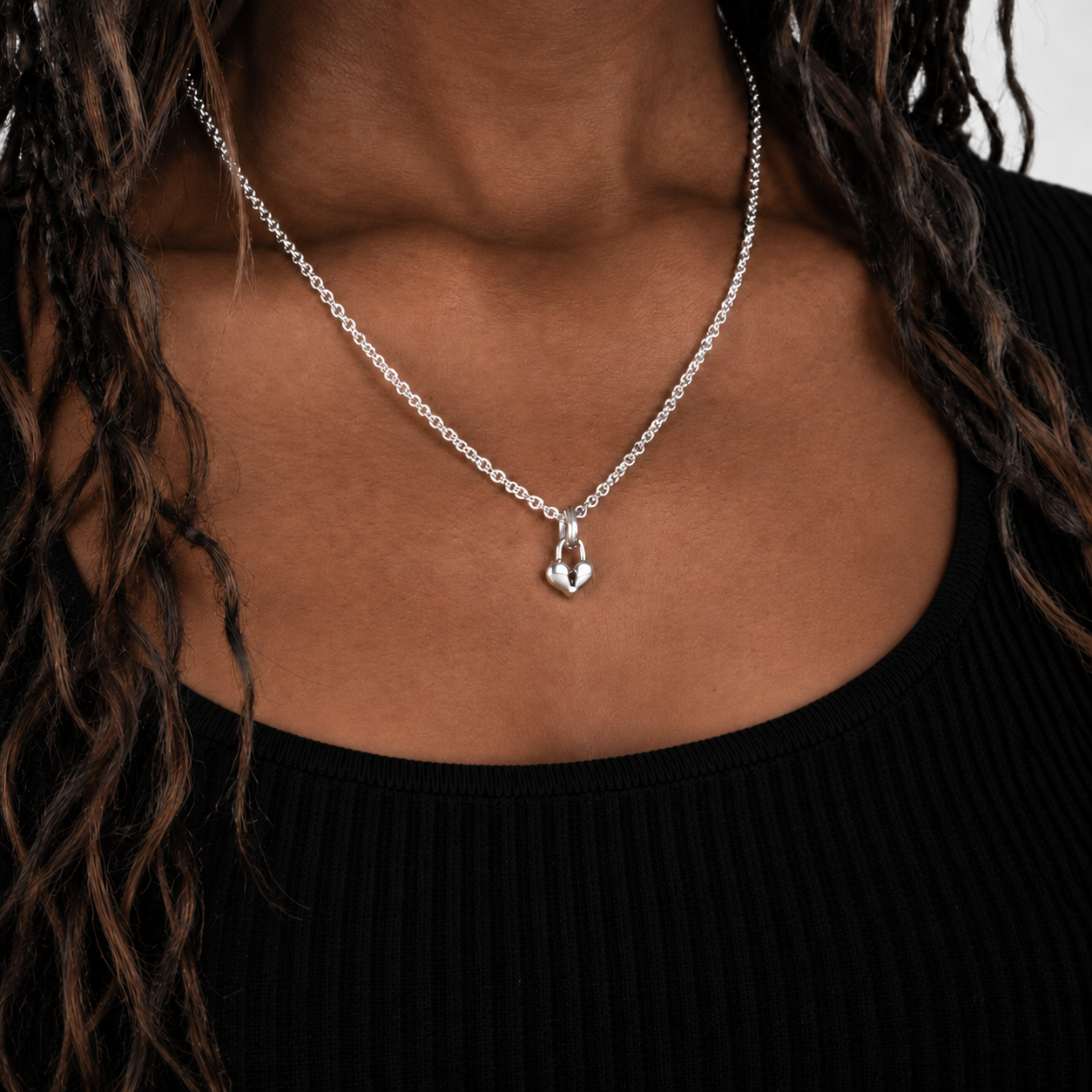 women's heart locket pendant sterling silver pendant necklace worn on neck