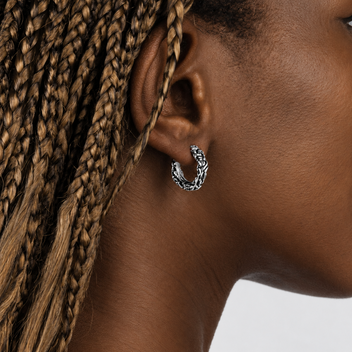 Bloodline Design Canada Womens Earrings Heavy Eternal Vine Hoop 