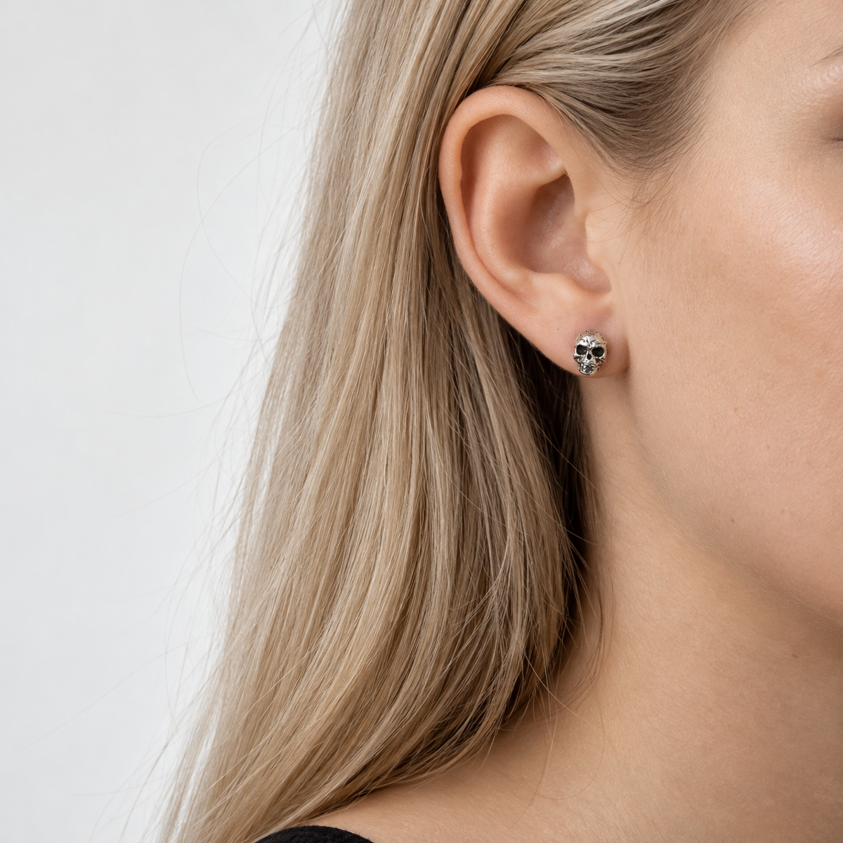 Bloodline Design Womens Earrings Petite Skull Stud Earrings