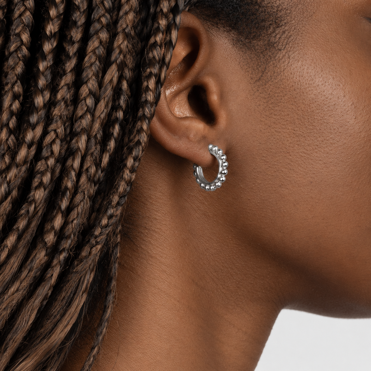 Bloodline Design Womens Earrings Small Beaded Hoop Earrings