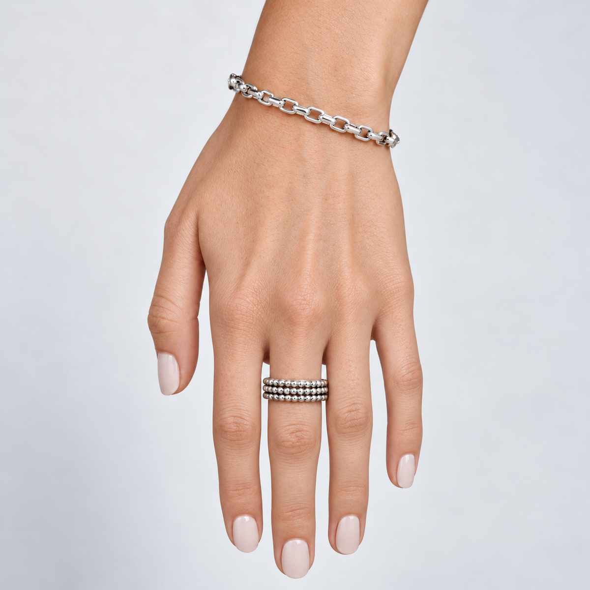 women's vintage watch fob sterling silver bracelet worn on wrist