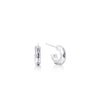 Chiseled Hoop Earrings in Sterling Silver, 11mm