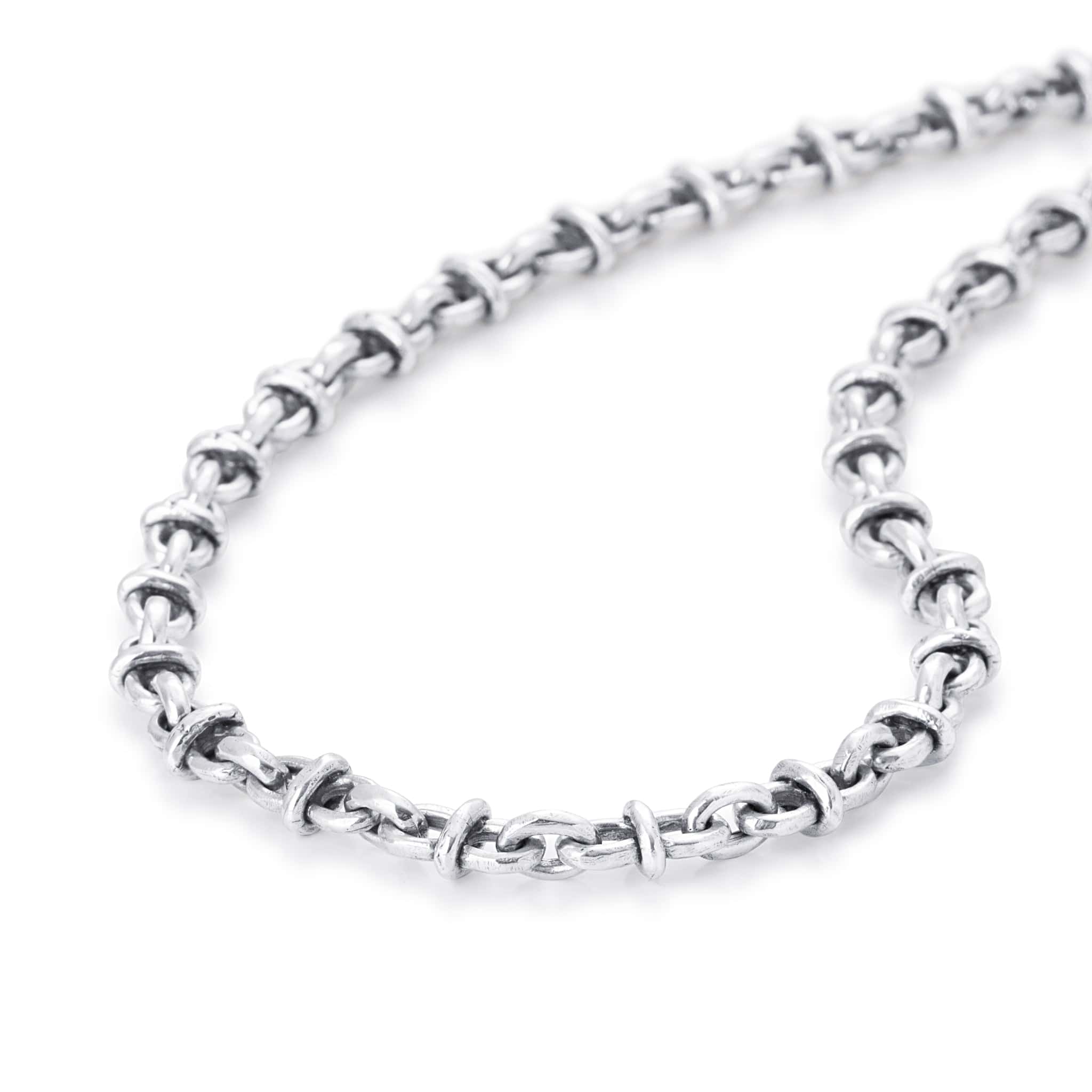 Bloodline Design M-Necklaces Large chiseled barrel link necklace