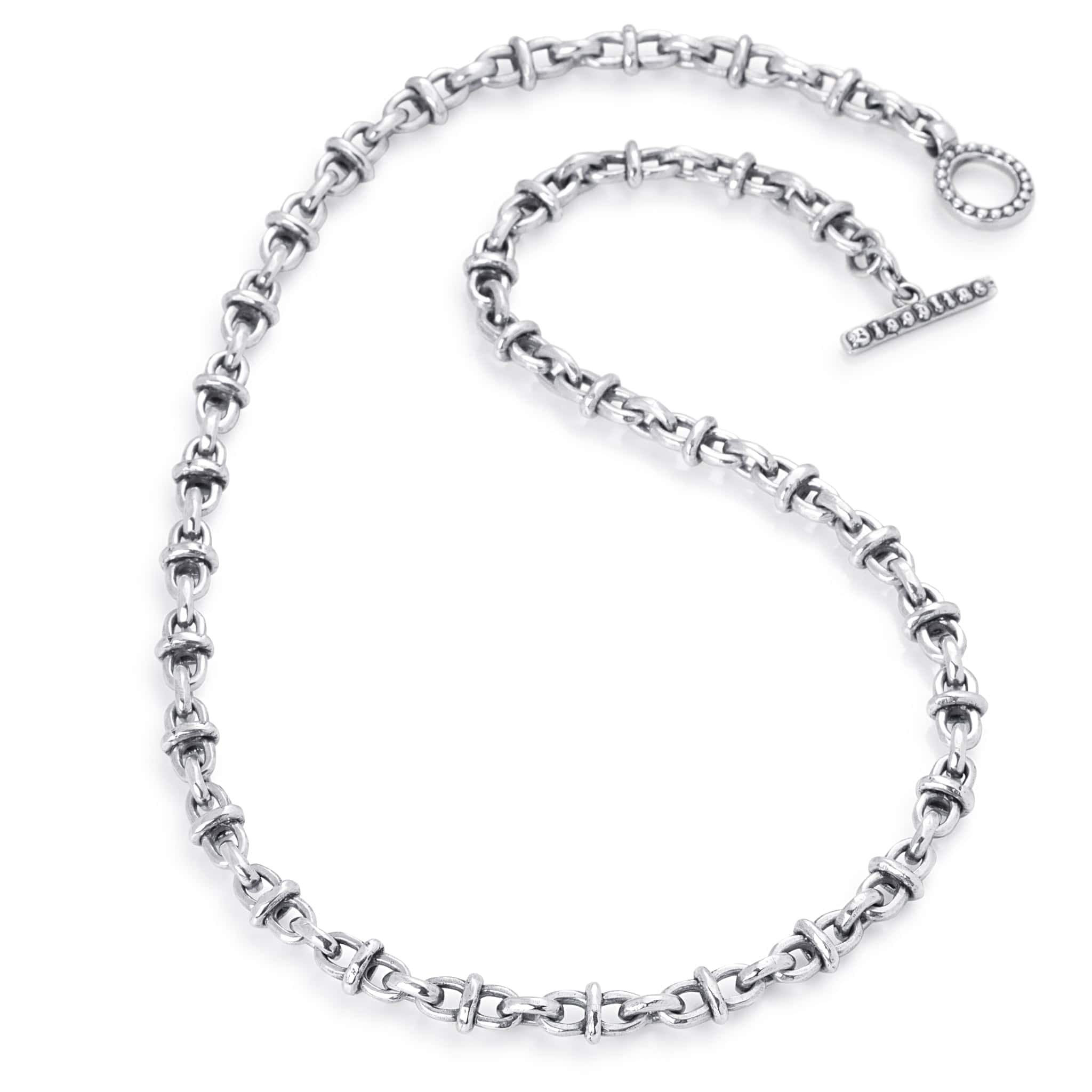 Bloodline Design M-Necklaces Large chiseled barrel link necklace