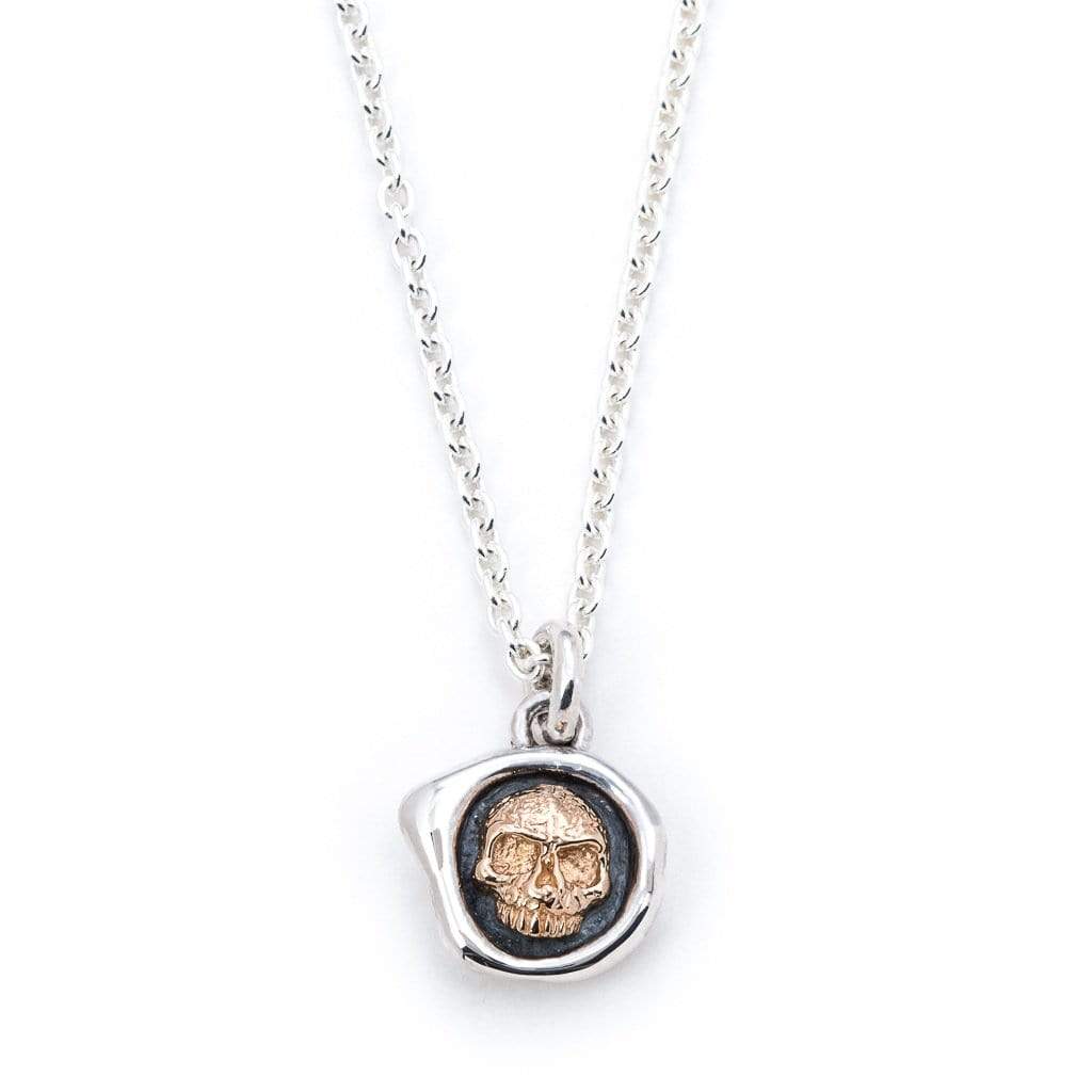 Bloodline Design M-Necklaces The 18kt Gold Skull Wax Stamp Necklace