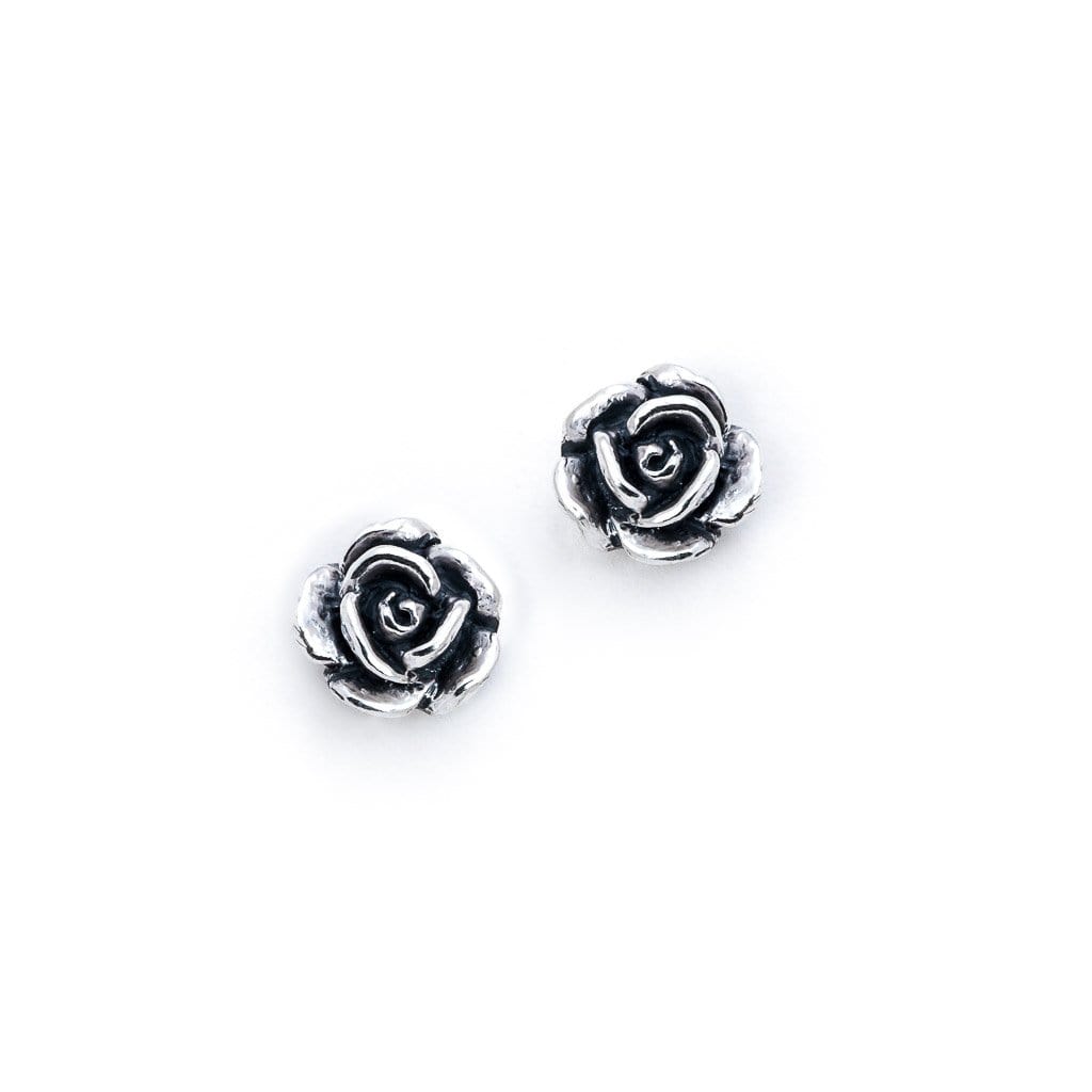Bloodline Design Mens Earrings Rose Stud Earrings