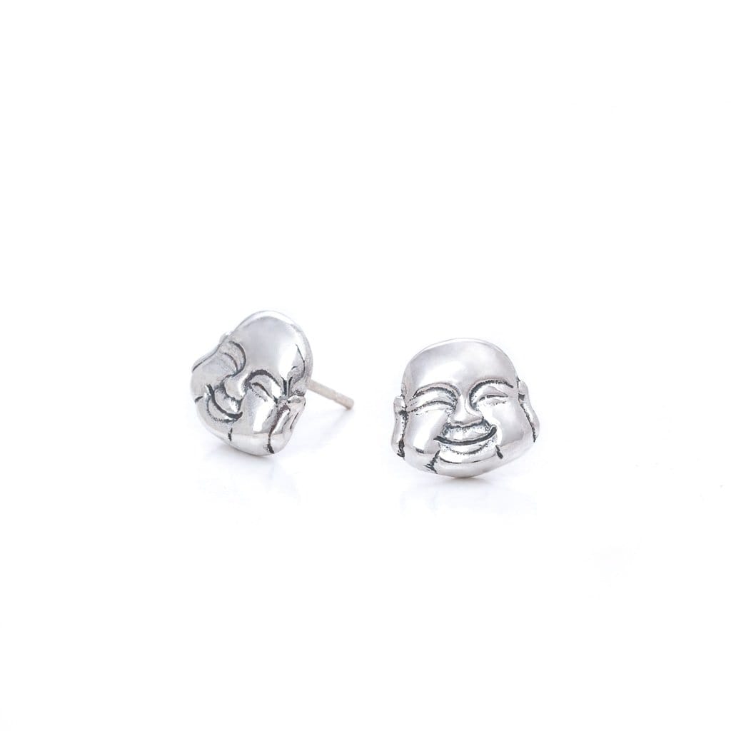 Bloodline Design Mens Earrings Smiling Buddha Stud Earring