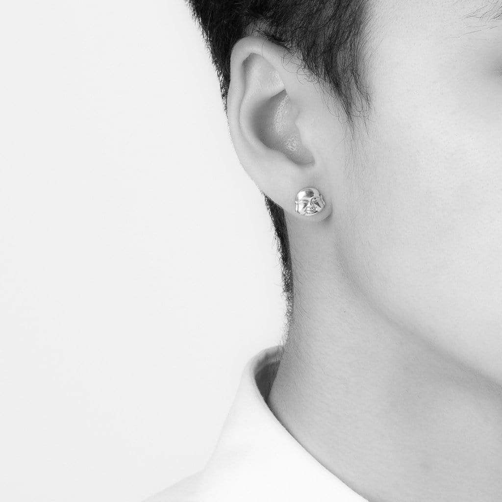 Earrings Men Boys Studs Silver Square Shape CZ Piercing Fashion Bali -  BeBold - 1445064