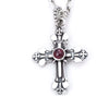 Bloodline Design - Sterling silver cross pendant with garnet