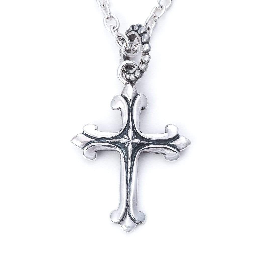 S/Silver and 10K Ornate Cross Oxidized Large Pendant — Real Irish