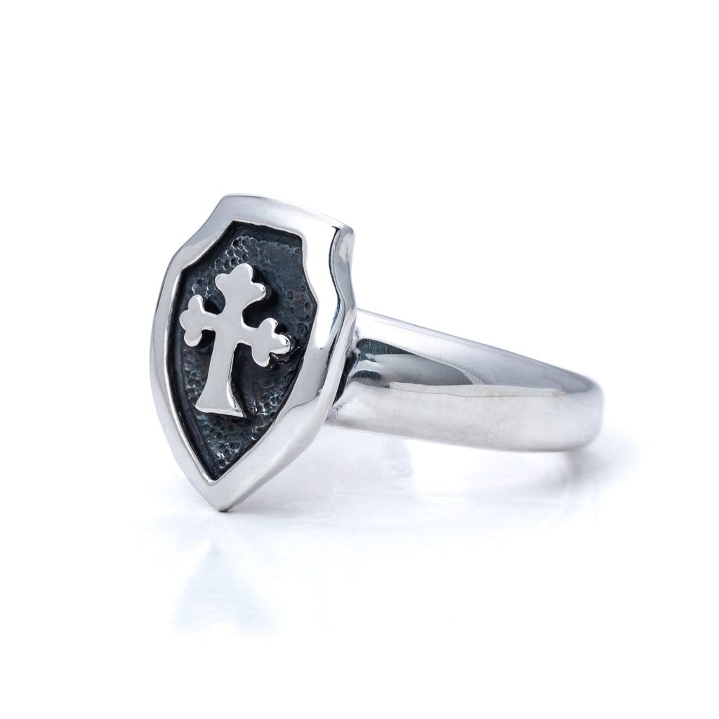 Bloodline Design Mens Rings 12th-Century Cross Shield Ring