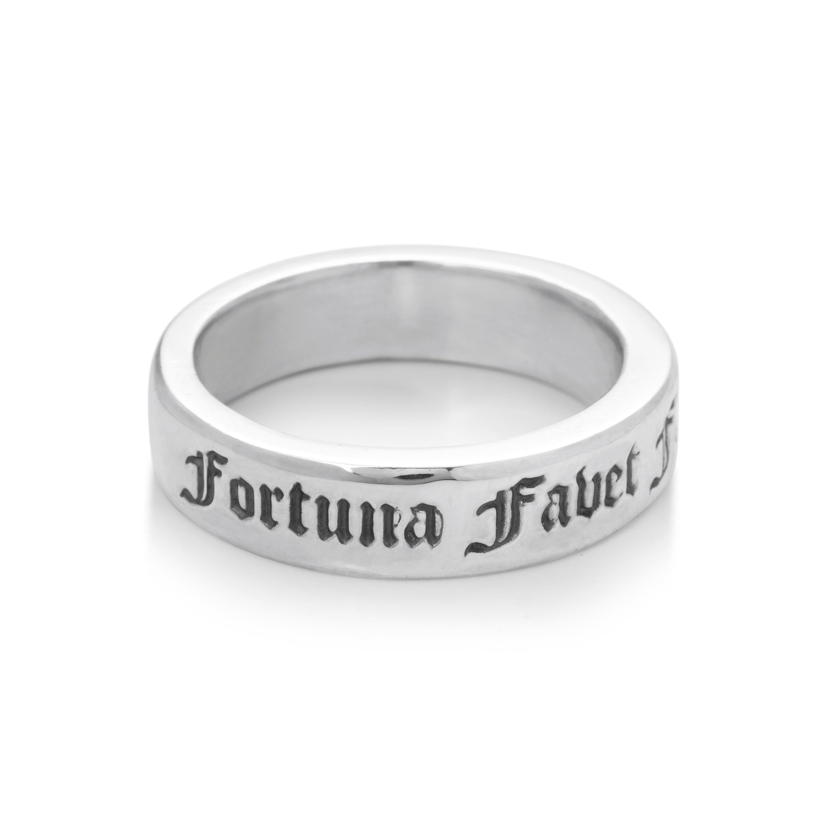 Solid Silver band inscribed with the latin words 