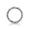 Bloodline Design Twisted Solid Sterling Silver Ring side view 