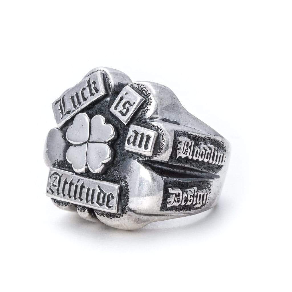 Bloodline Design Mens Rings Luck is an Attitude Ring