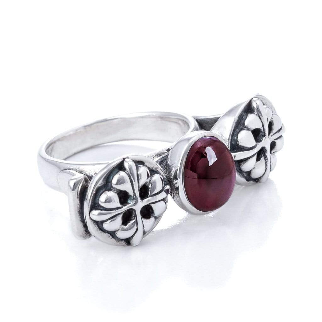 Bloodline Design Mens Rings 7 / Garnet The Cathedral Ring with Gemstone