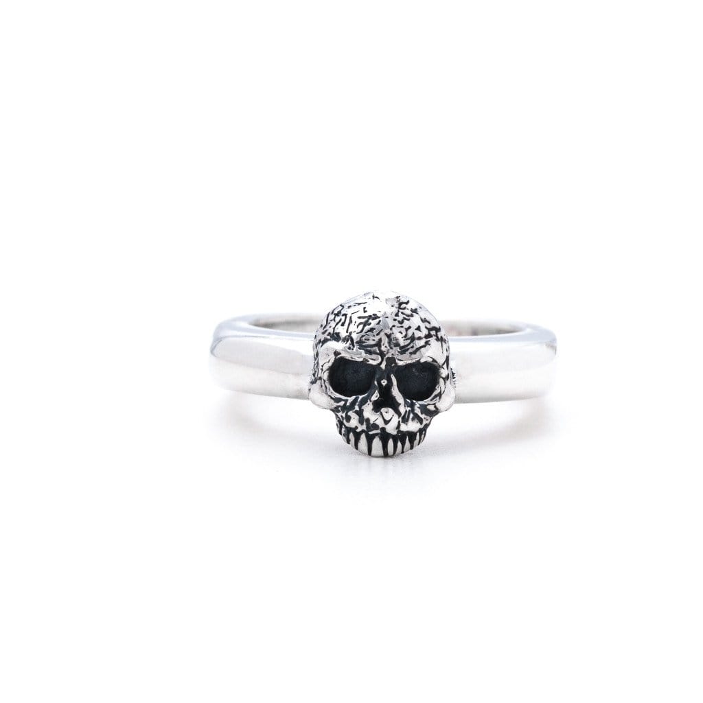 Medium Skull Stacker Ring In Sterling Silver, 4mm – BLOODLINE DESIGN