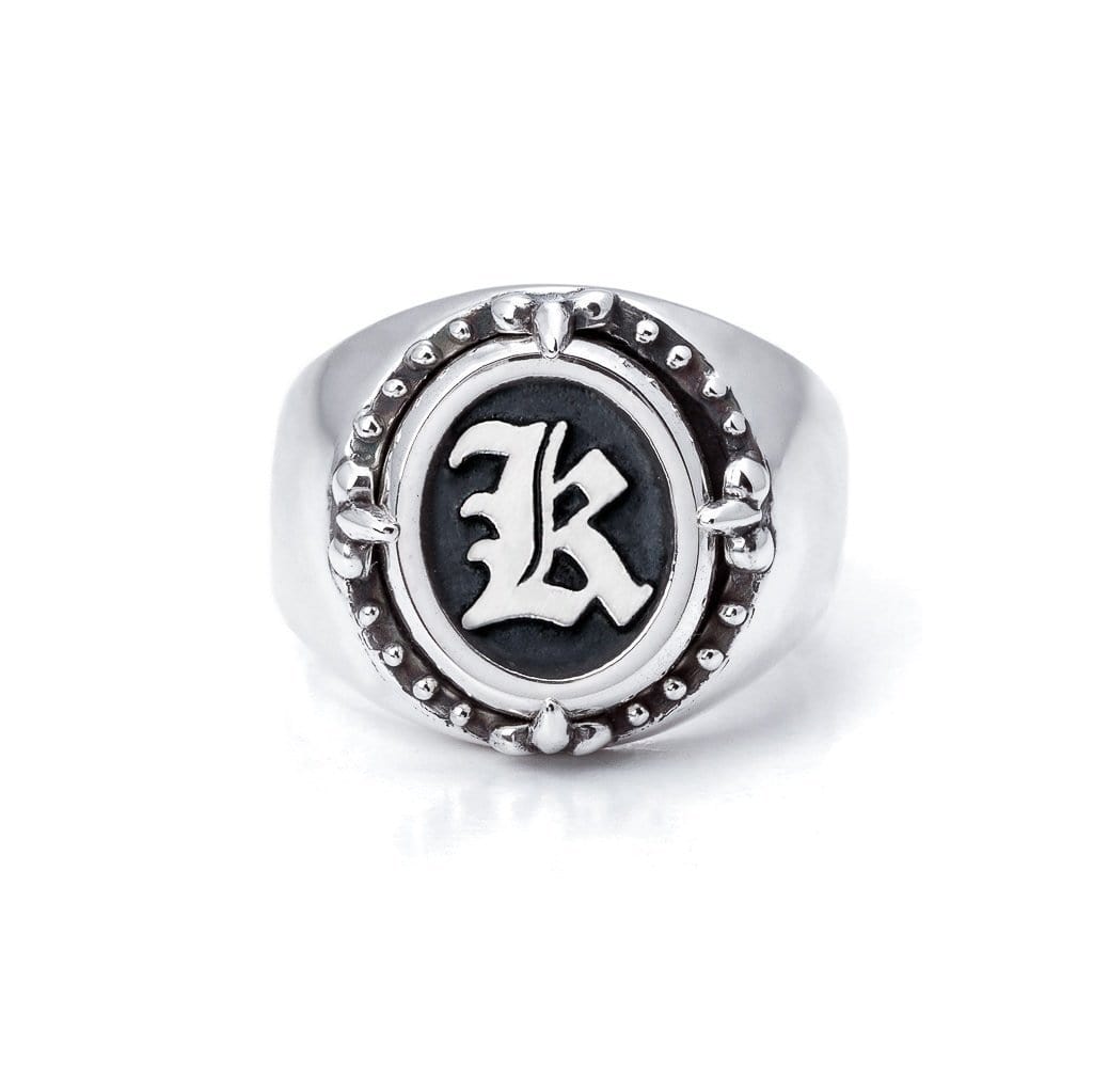 Bloodline Design Personalized - Hidden K / 11 Old World Signet Ring Sz. 11-13