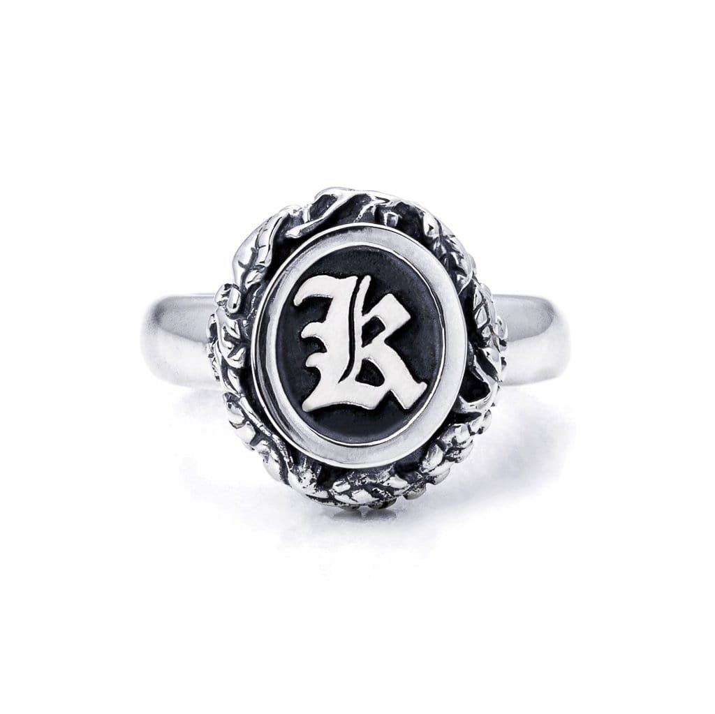 Bloodline Design Personalized - Hidden K / 8 The Eternal Vine Signet Ring Sz. 8-10
