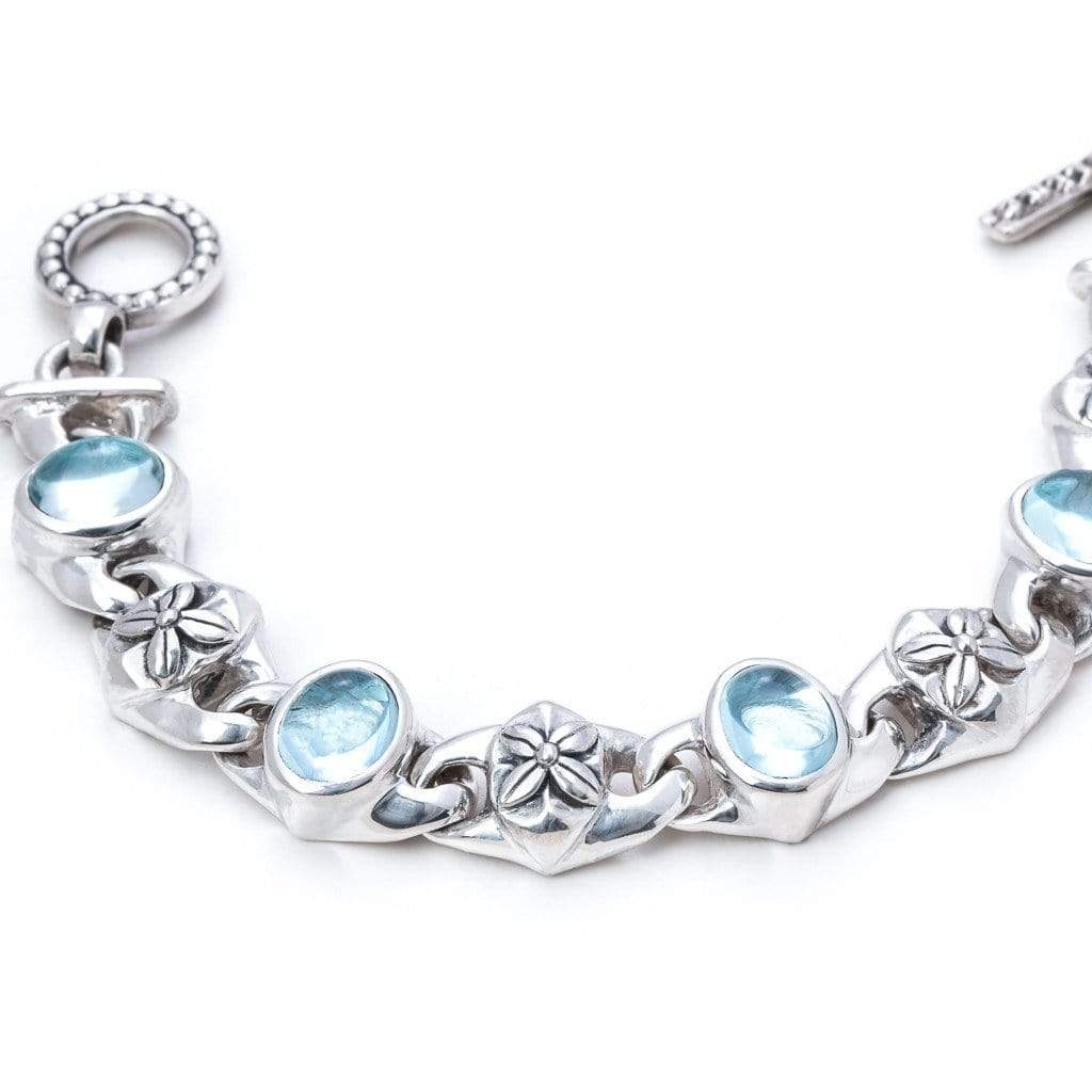 Bloodline Design Womens Bracelets S / Sky Blue Topaz The Antique Floral and Gemstone Bracelet