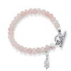 Bloodline Design Womens Bracelets The Facetted Rose Quartz Bracelet with Toggle Clasp