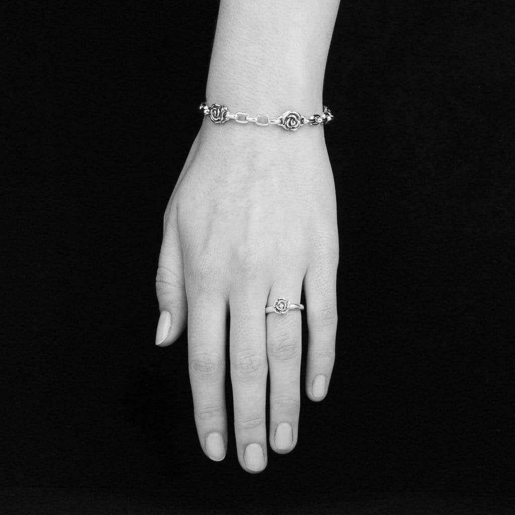 Bloodline Design Womens Bracelets The Vintage Watch Fob Rose Link Bracelet