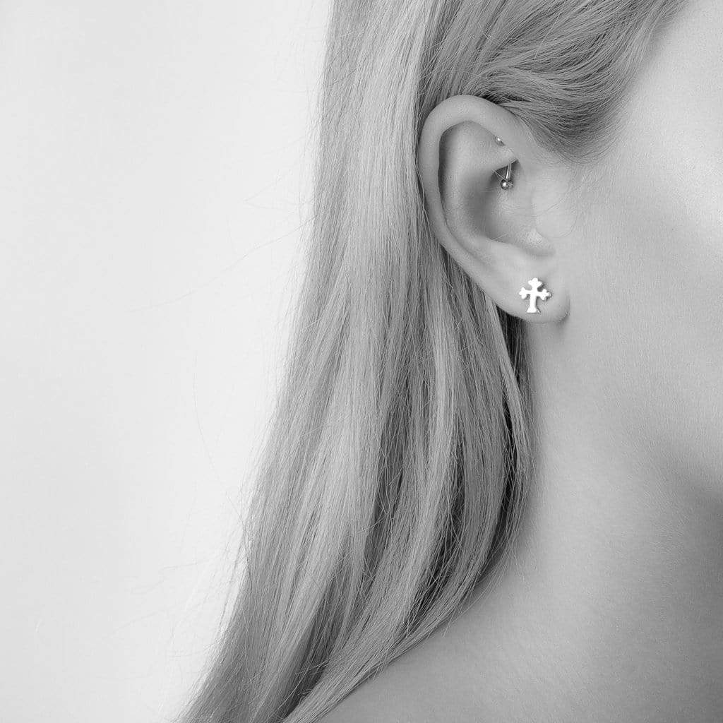 Bloodline Design Womens Earrings 12th Century Cross Stud Earrings