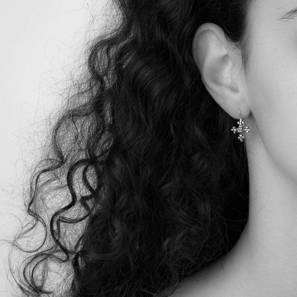 Bloodline Design Womens Earrings Antique French Cross Hook Earrings