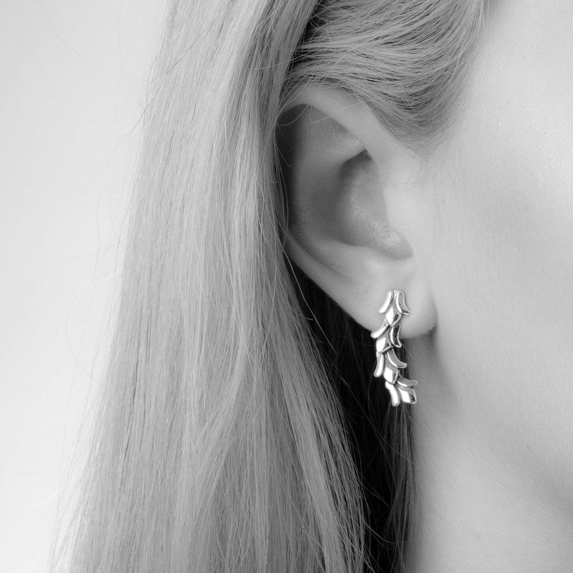Bloodline Design Womens Earrings Cascading Floret Stud Earrings