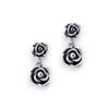 Bloodline Design Womens Earrings Double Rose Drop Earrings