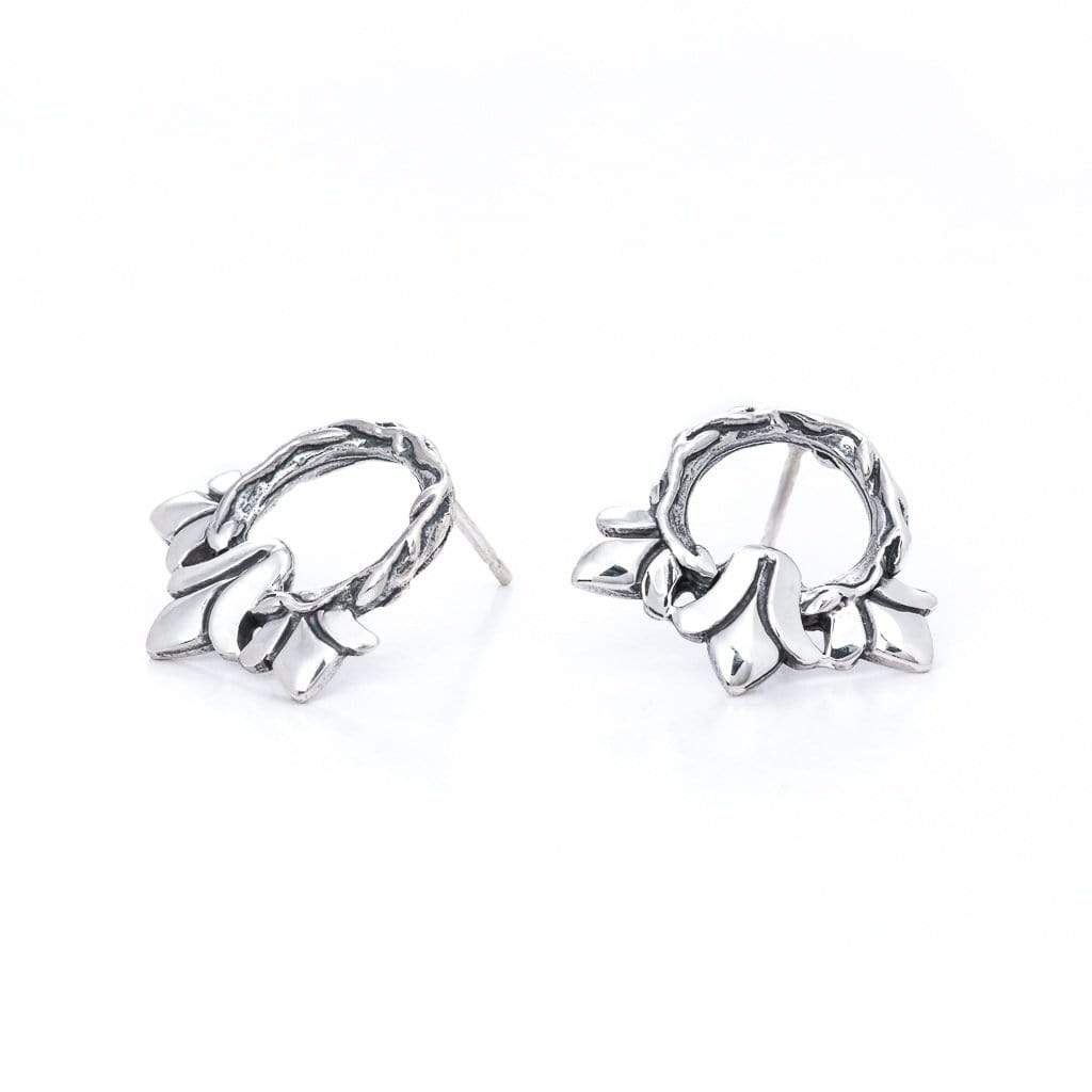 https://bloodlinedesign.com/cdn/shop/products/bloodline-design-womens-earrings-eternal-vine-and-triple-floret-stud-earrings-sterling-silver-handmade-14219057496115.jpg?v=1677732467