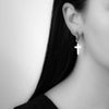 Bloodline Design Womens Earrings Eternal Vine Hoop Earrings With Classic Cross Charms