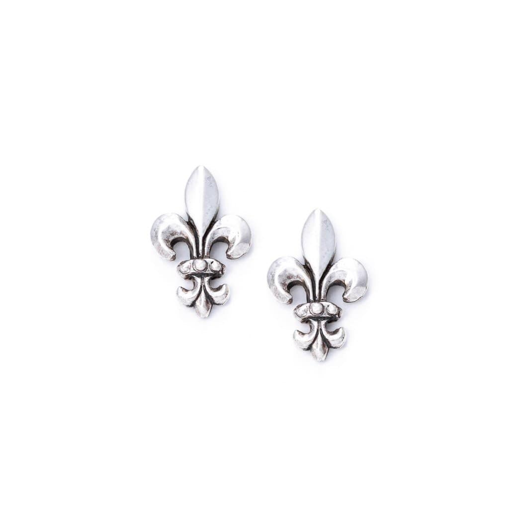 Bloodline Design Womens Earrings Fleur-de-lis Stud Earrings