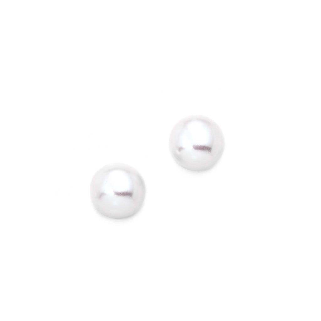 Bloodline Design Womens Earrings White Pearl Stud Earrings