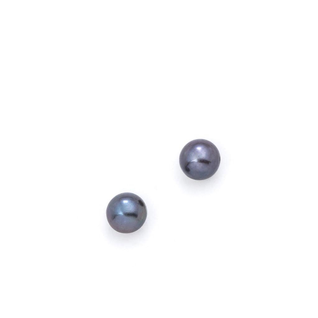 Bloodline Design Womens Earrings Black Petite Pearl Stud Earrings