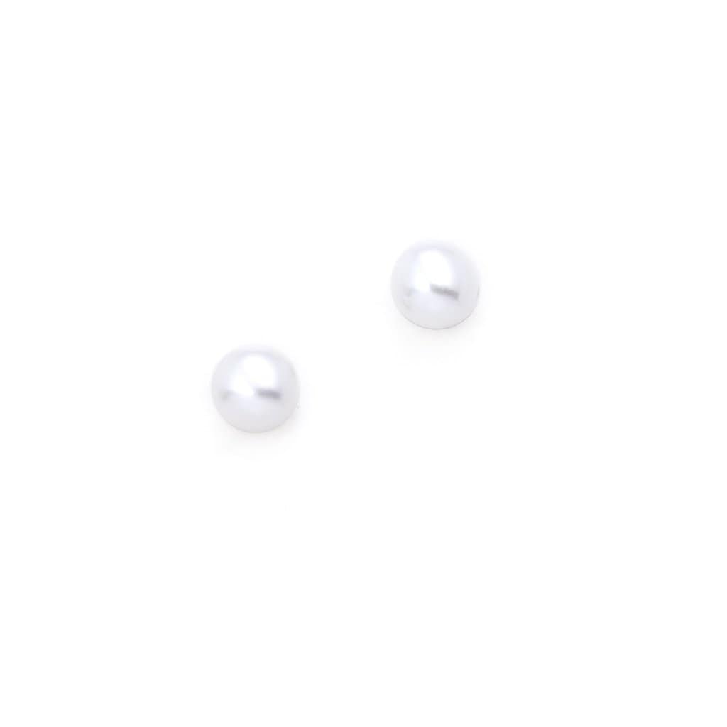 Bloodline Design Womens Earrings White Petite Pearl Stud Earrings