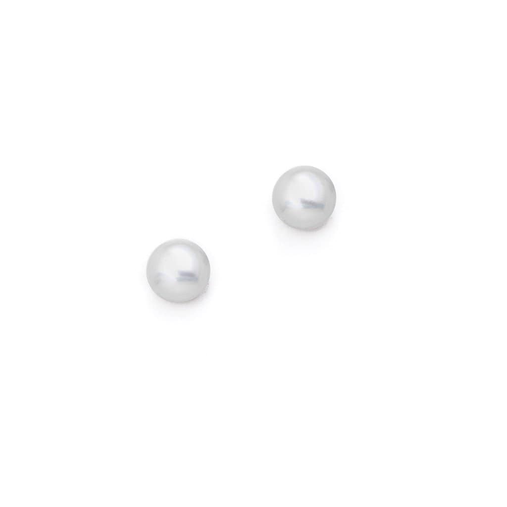 Bloodline Design Womens Earrings Grey Petite Pearl Stud Earrings