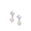 Bloodline Design Womens Earrings The Floret and White Pearl Drop Earrings