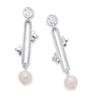 Bloodline Design Womens Earrings The Long Florence Drop Earring with White Pearls