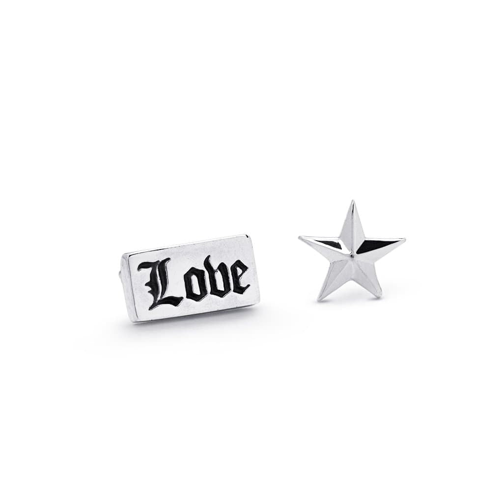 Bloodline Design Womens Earrings The Love and Star Stud Earrings