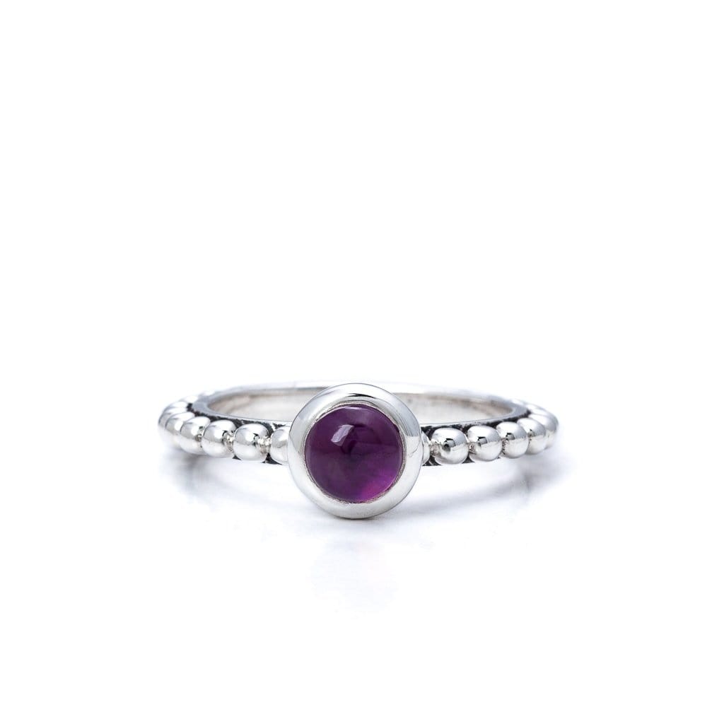 Bloodline Design Womens Rings 5 / Amethyst Beaded Band with 6mm Gemstone