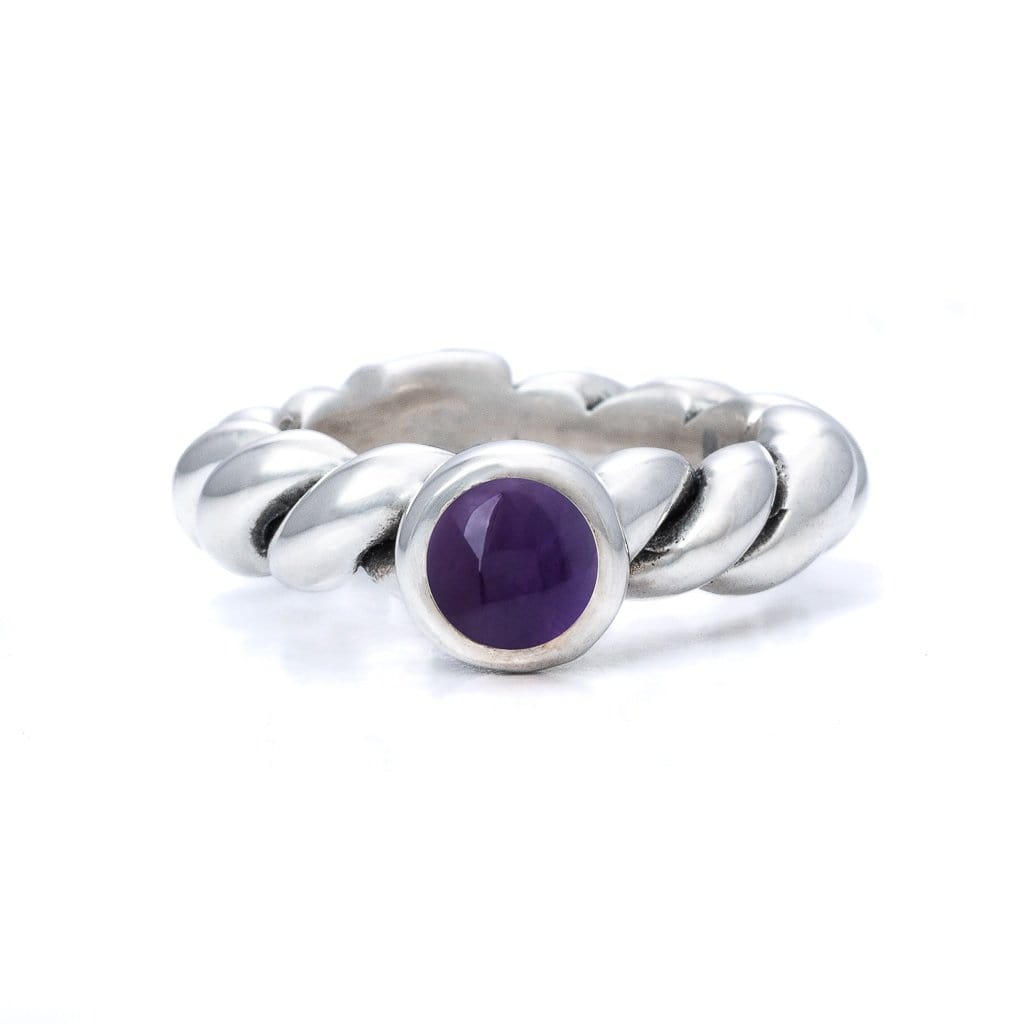 Bloodline Design Womens Rings 5 / Amethyst Bloodline Twisted Rope Ring with 6mm Gemstone