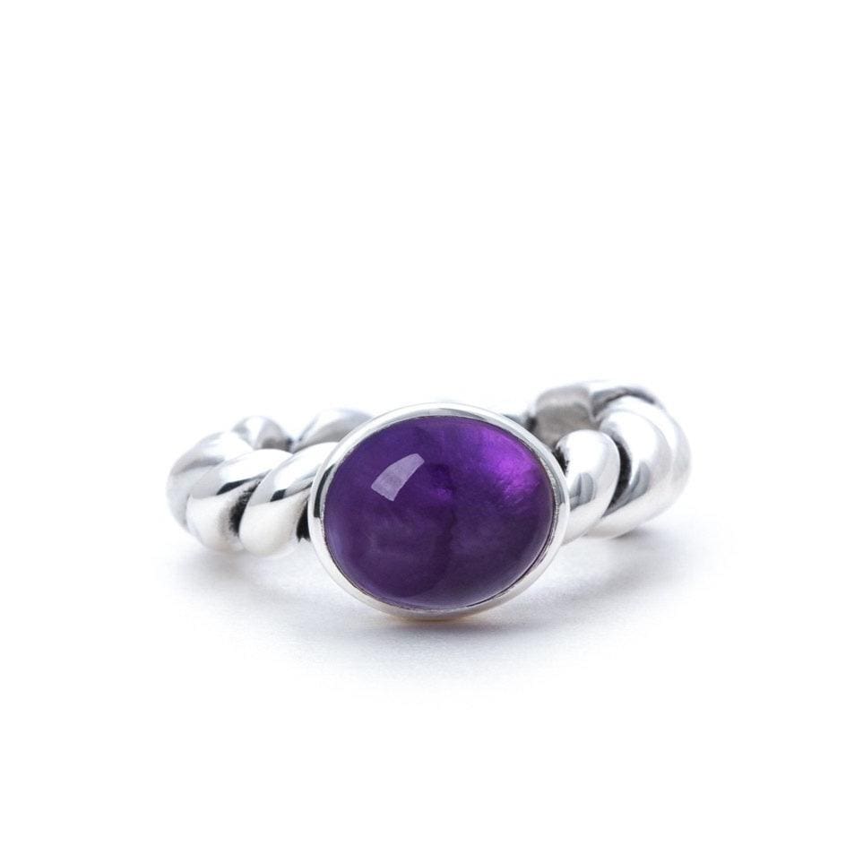 Bloodline Design Womens Rings 5 / Amethyst Bloodline Twisted Rope Ring with 9x11mm Gemstone