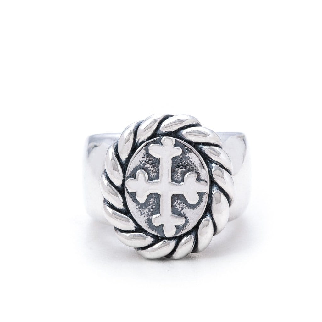 Bloodline Design Womens Rings Twisted Oval Antique Cross Ring