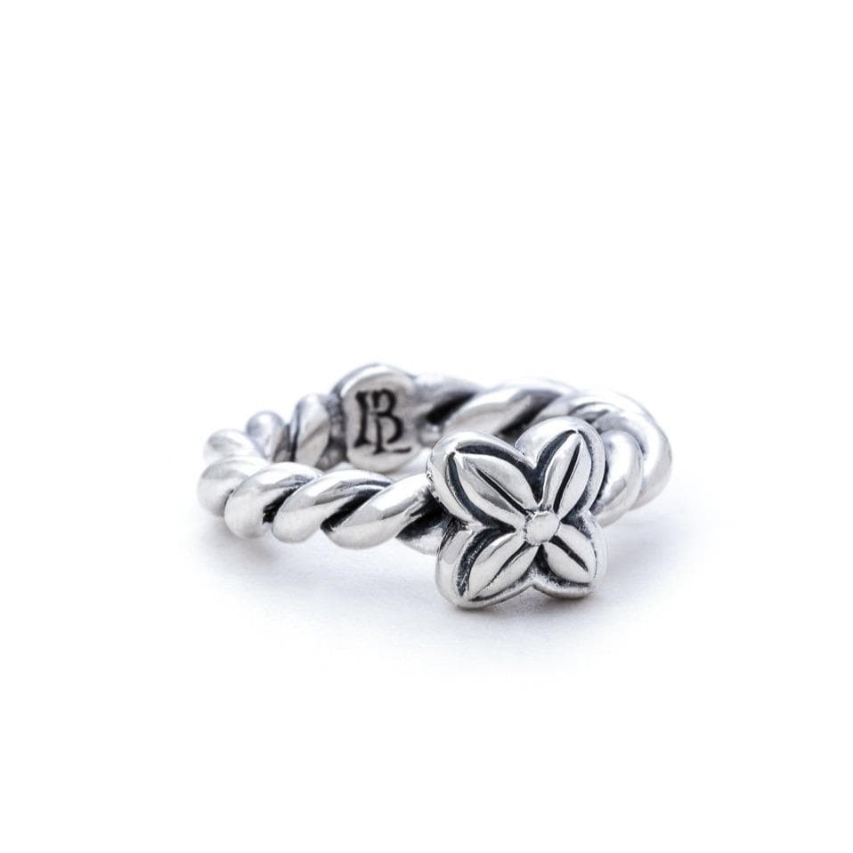 Bloodline Design Womens Rings Twisted Rope Band with Antique Floral